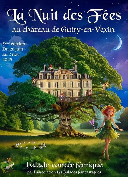 Affiche de La Nuit des Fées, château illustré.